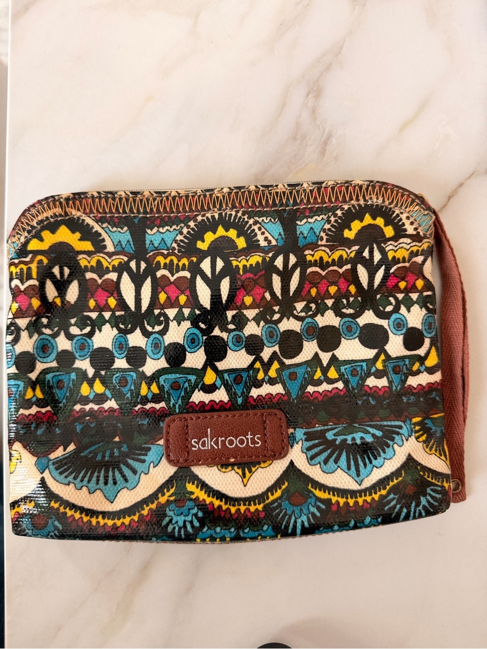 Sakroots Multicolor Printed Canvas Zip Pouch